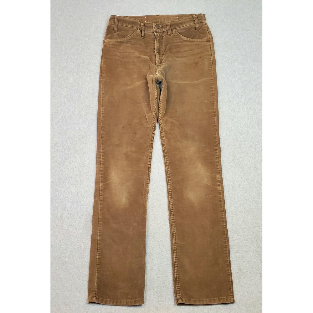 Vintage Levis 519 Pants Tag Sz 33x34 Fits 31X34 Brown Corduroy Made USA 80s